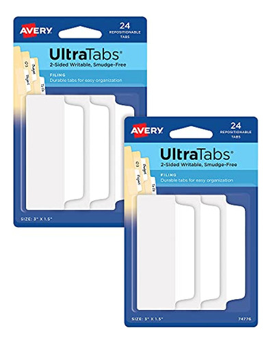 Ultra Tabs, Pestañas De Archivo, 3  X 1.5 , Escribible...