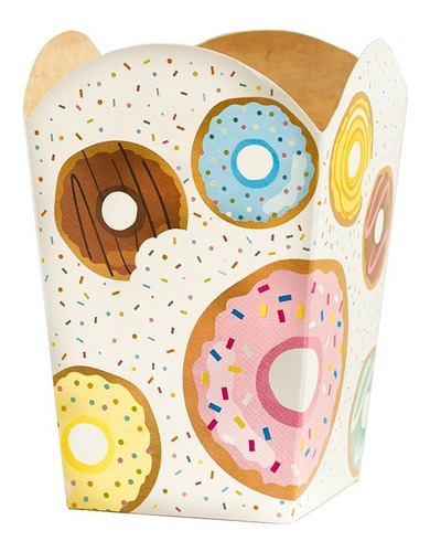 Caja Pochoclera Donas Donuts X 10 Pop Corn  Cotillon