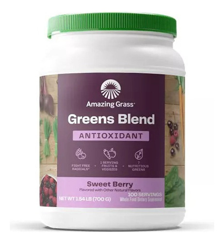 Amazing Grass Suplemento  Alimentos Verdes Sabor Moras 700g Sabor Mora