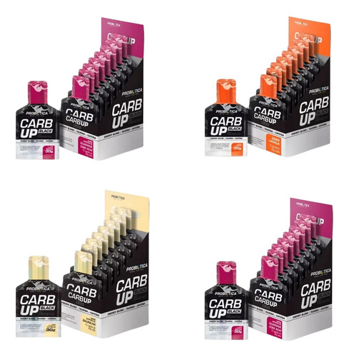 4 Caixas Carb Up Black Gel 10un/30g - Probiótica Sabor Baunilha