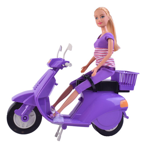 Imagen 2 de 7 de Muñeca Paloma 30 Cm Con Su Scooter El Duende Azul