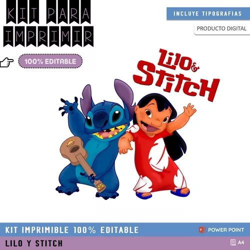 Kit Imprimible Stitch, Personalizado