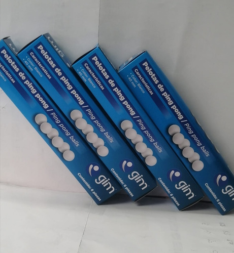 Pelota De Ping Pong Caja Con 6 Gim Blanca