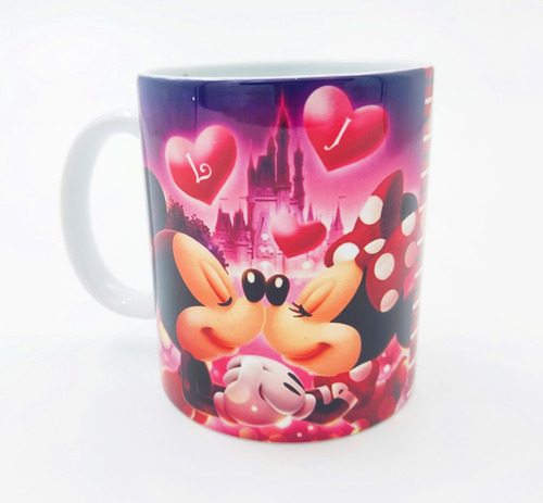 Mug Taza Pocillo Porcelana Minnie Mickey Enamorados Amor