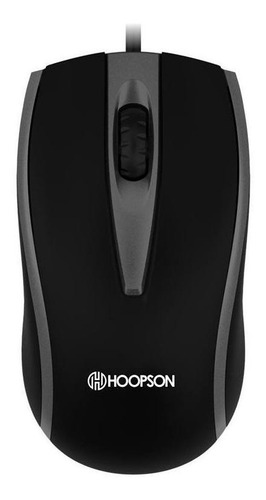 Mouse Óptico Usb 1000 Dpi Hoopson Ms-038cz Prata Com Fio Cor Preto