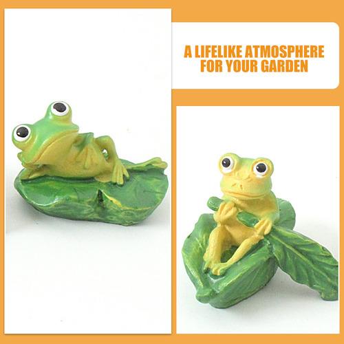 2 Estatuas De Ranas Domésticas En Miniatura Hechas En Resina
