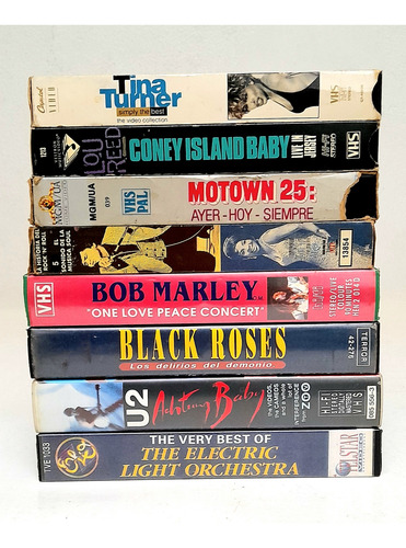 Lote 8 Vhs Lou Reed Tina Turner Motown Video Casette 1980's (Usado)