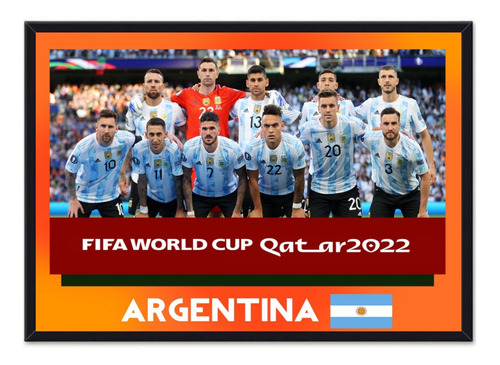 Cuadro Enmarcado - Póster Selección Argentina Qatar 2022