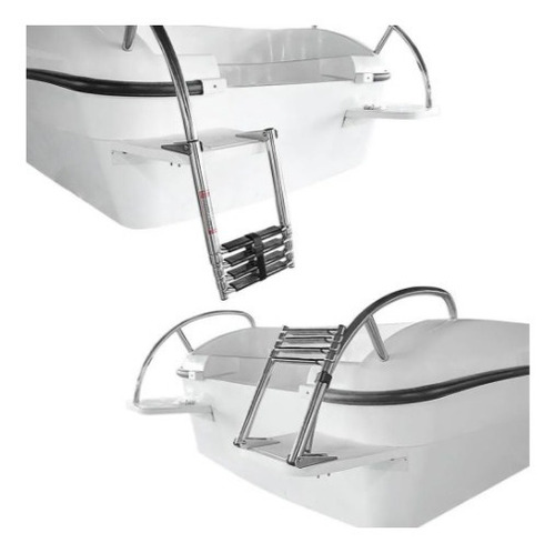 Imagem 4 de 5 de Escada Náutica Boad 4 Degraus 36 Cm Em Aço Inox Lanchas