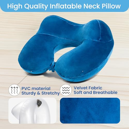 Almohada Inflable De Viaje Suave Con Bolsa Portátil