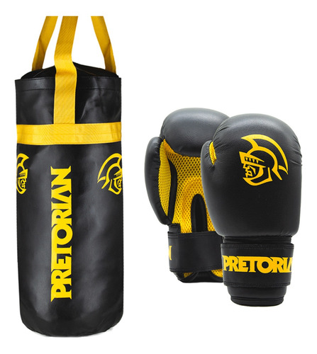 Kit Saco De Pancada Luva Boxe Muay Thai Infantil - Pretorian