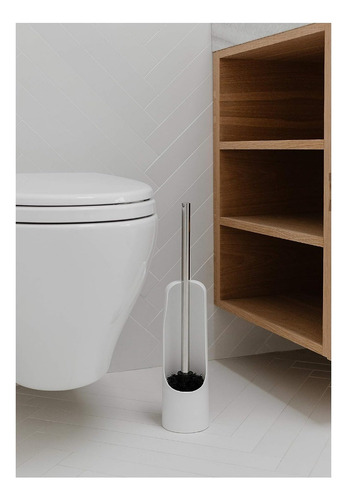 Cepillo Con Porta Cepillo Para Baño Blanco