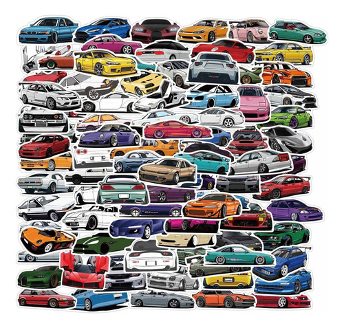 100pcs/set Jdm Cars Pegatinas Para Niños Juguete Bicicleta