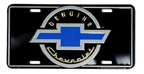 Tromic Ee.uu. Chevy Azul De Bowtie En Negro 6  X 12  De Alum