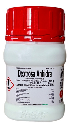 Dextrosa Anhidra (glucosa) R. A. De 100 G Fagalab