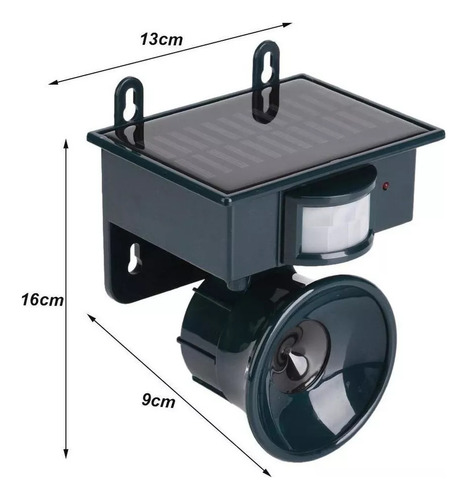 Sensor De Movimiento Solar Ultrasónico For Pájaros,