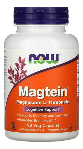 Now Foods Magtein L-treonato De Magnesio 90vcaps Sfn Sabor Sin sabor