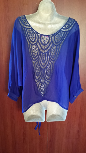 Blusa Nueva Talla Large Shifon Decoracion Especial  Rematoo