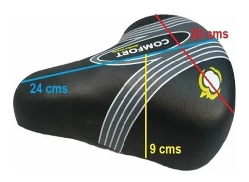 Imagen 3 de 5 de Asiento Acolchonado Para Bici Playera Doble Resorte Sin Caño