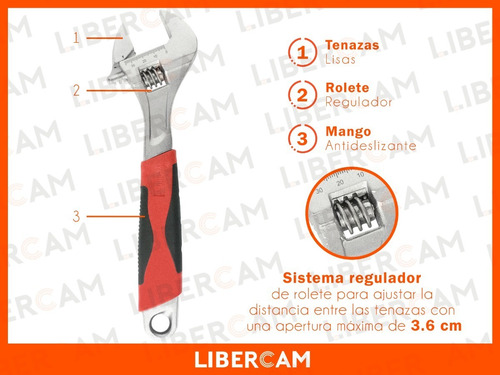 Llave Ajustable Francesa 12 Pulgadas 300mm Mango Goma