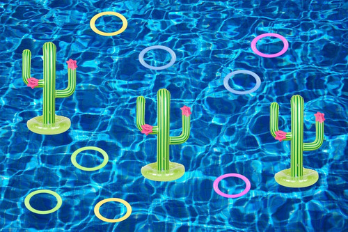 Juego De Lanzamiento De Anillo De Cactus Inflable De 2 Pieza