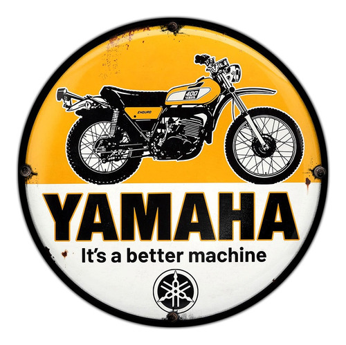 #664 - Cuadro Decorativo Vintage - Yamaha Moto No Chapa