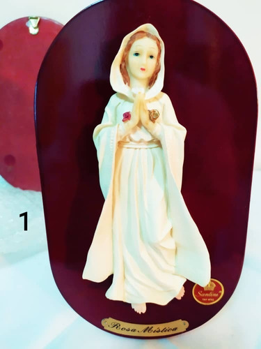 Virgen Rosa Mística Santini De 22 Cmts De Altura  Nueva 