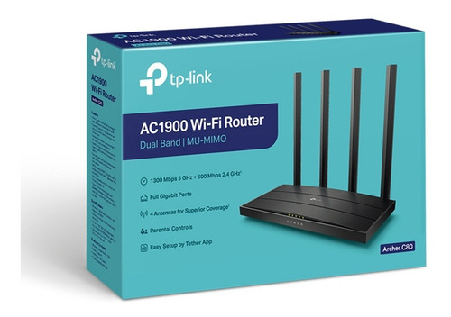 Imagen 7 de 8 de Router Tp Link Archer C80 Ac1900 Wi Fi Dual Band 4 Antenas