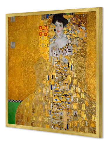 Cuadro Canvas Con Marco Dama De Oro Klimt 100x100 M Y C
