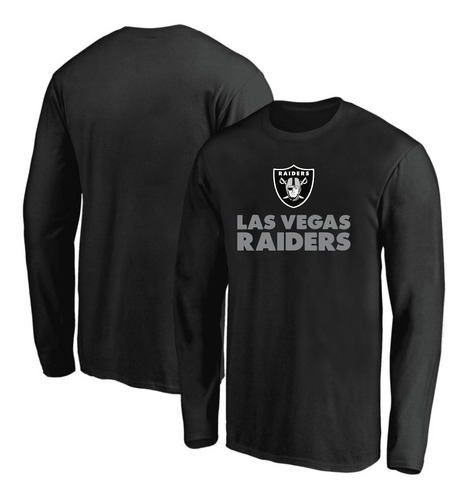 Camiseta Camisa Manga Longa Algodão Raiders Futebol American