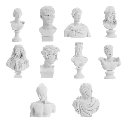 Miniestatua De Yeso Con Forma De Busto, 10 Unidades