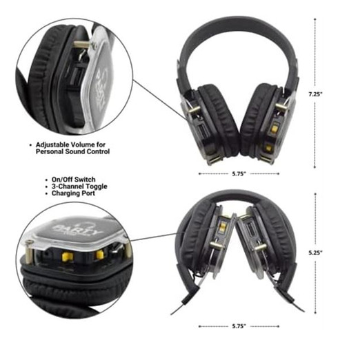 Auriculares Silent Disco | Plegable De 3 Canales Con Caracte