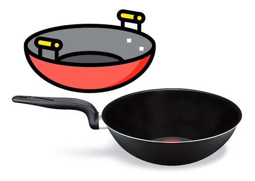 Wok De 28cm Pratika Con Antiadherente Facíl De Limpiar Tefal