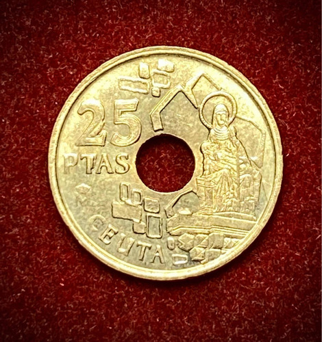 Moneda 25 Pesetas España 1998 Km 990 Ceuta (Usado)