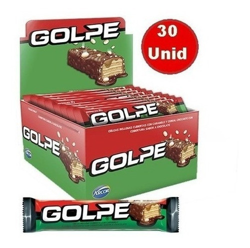Oblea Galletas Golpe Caramelo Cereal Con Chocolate 30 Unidad