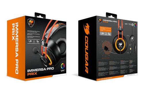 Diadema Cougar Immersa Pro Prix C/microfono- Negro - Naranja