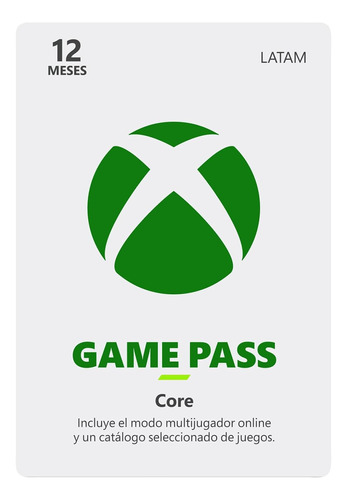 Microsoft Xbox Live Gold 12 Meses Game Pass Core México