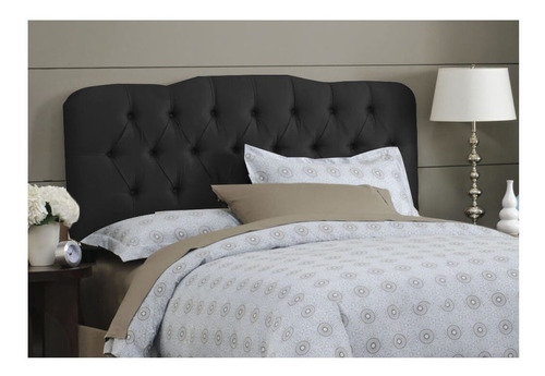  Cabeceira de cama box Kasabela Paris Curva Queen 160cm x 58cm Camurça preta