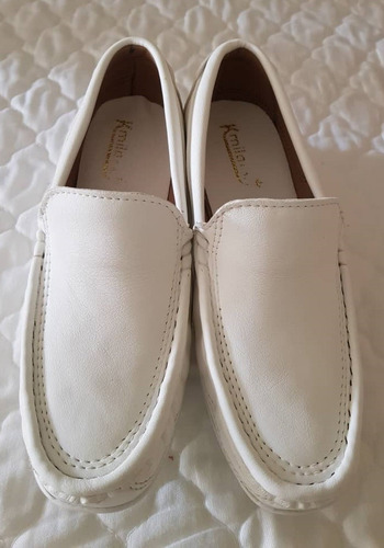 Zapatos Blancos Tipo Mocasin - Dama
