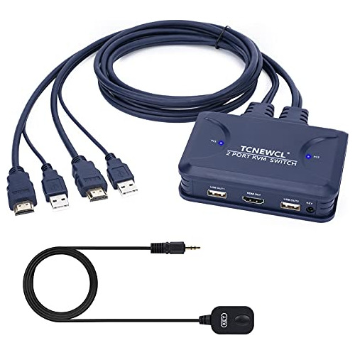 Conmutador Kvm 4k Hdmi De 2 Puertos, Conmutador Hdmi Usb Con