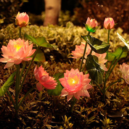 Luces Solares Con Flores Lampara Decoración Jardín Patio Rosa