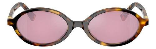Miu Miu Mu 04zs Vau-5od Oval Shape Tortoise Wine Lente Dorado Varilla Dorado Armazón Dorado Oscuro Diseño Mirror
