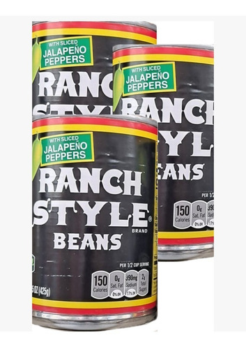 3x Ranch Style Beans Brand Can With Sliced Jalapeño Peppers