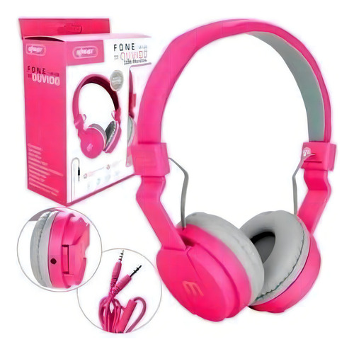 Fone Com Microfone Knup Kp-428 Rosa