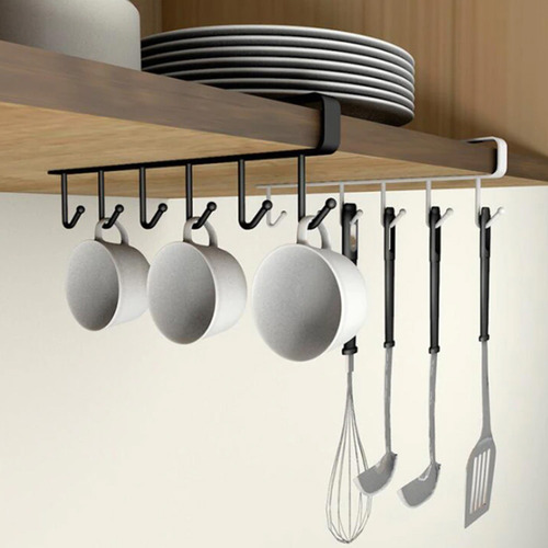 Imagen 3 de 7 de Soporte Metal 6 Ganchos Colgador Tazas Y Accesorios Cocina