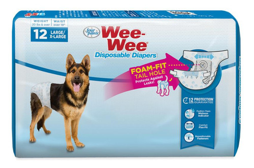 Pañales Con Indicador De Humedad Para Perro Wee Wee Grande/x