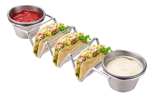 Molde Soporte Taco Bandeja Horno Porta 3 Tacos 2 Tazas