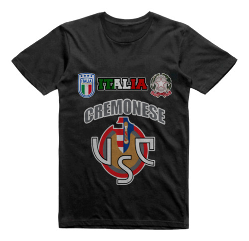 Remera Infantil Negra Us Cremonese Italia