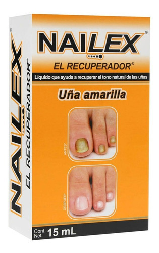 Nailex Líquido Recuperador De Tono Para Uña Amarilla 15ml Color Sin color