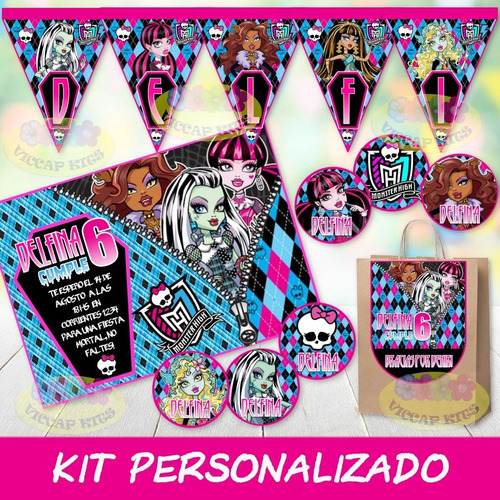 Pack Imprimible Monster High Personalizado